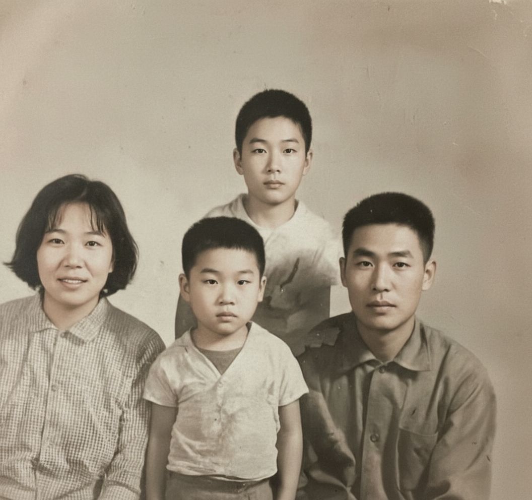 AI restored photo after processing β showing enhanced details, repaired scratches, and vibrant colors